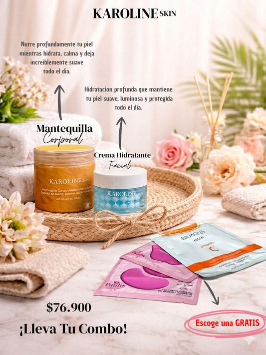 Combo Mantequilla Corporal + Crema Facial + 1 Mascarilla Gratis