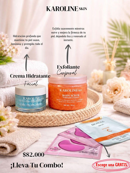 Combo Exfoliante Corporal + Crema Facial + 1 Mascarilla GRATIS