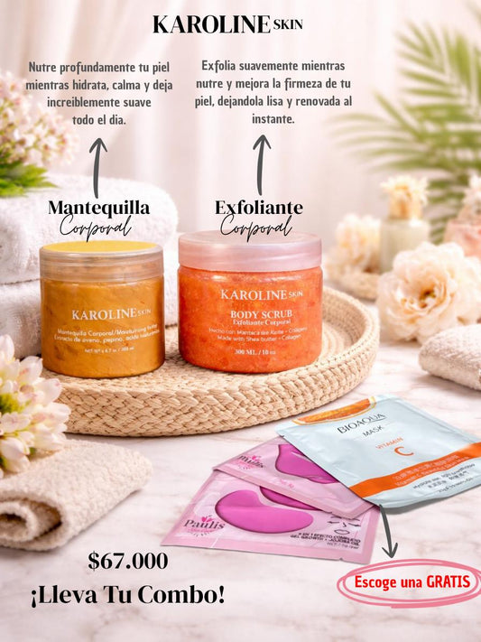 Combo Mantequilla Corporal + Exfoliante Corporal + 1 Mascarilla Gratis